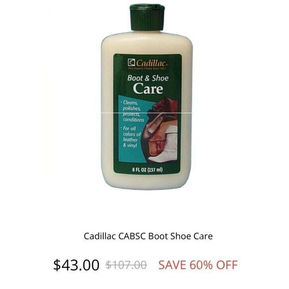 2 Cadillac Leather Boot & Shoe Care Clean Polish Protect Condition Made in USA - Picture 8 of 8